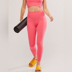 Free People movement Never Better Leggings electric sunset pink large NWOT Sz L